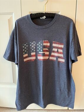 USA Flag Graphic Tee - Navy Blue